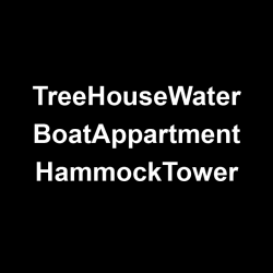 Title TreeHouseWaterBoatHammok